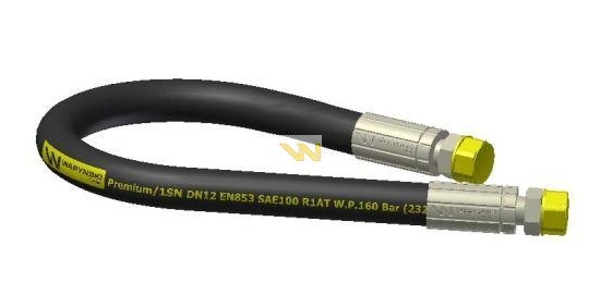 Przewód hydrauliczny gwint M22x1.5 proste L-800mm DN12-1SN (BB-13-800; P21P21) 16MPa Waryński