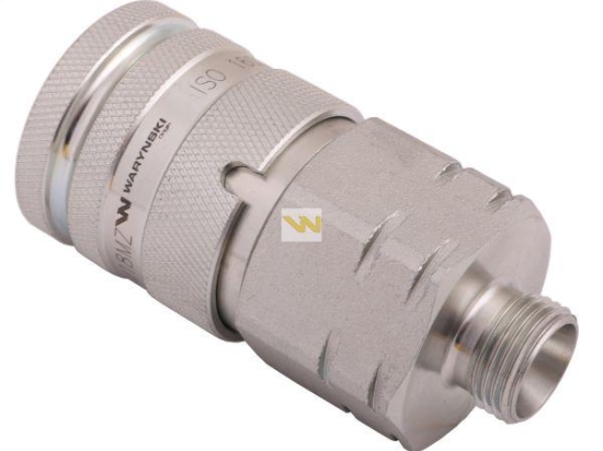 Szybkozłącze hydrauliczne suchoodcinające gniazdo M18x1.5 12L gwint zewnętrzny ISO16028 Waryński