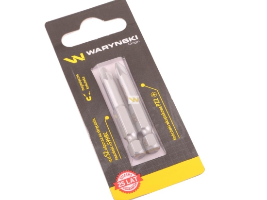 Końcówki wkrętakowe bity PZ2 50mm Waryński komplet w blistrze dwusztukowym