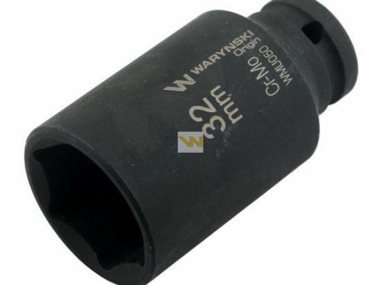 Nasadka udarowa sześciokątna długa 1/2". 32 mm. CrMo. DIN 3129. Waryński