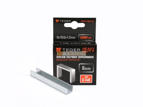 Zestaw zszywek tapicerskich HEAVY DUTY (typ G/140) 8/10,6/1,2mm / 1000 szt / TEGER