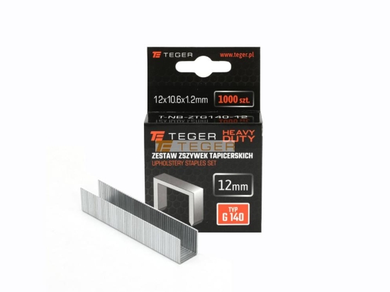 Zestaw zszywek tapicerskich HEAVY DUTY (typ G/140) 12/10,6/1,2mm / 1000 szt / TEGER
