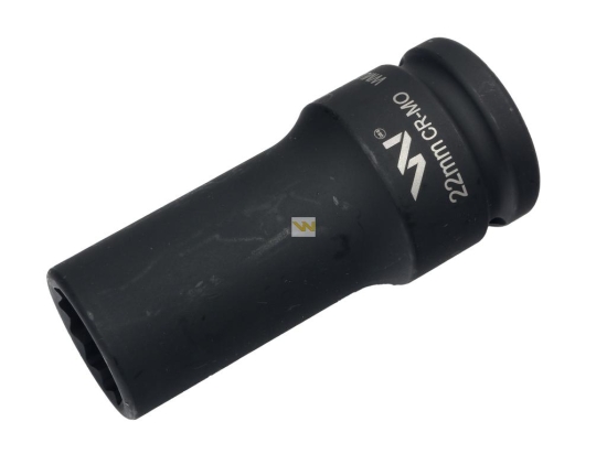 Nasadka udarowa 3/4" dwunastokątna ze stali CrMo 22mm bardzo długa D90 SLIM Waryński