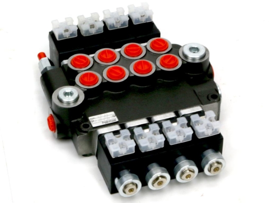 Rozdzielacz hydrauliczny 4-sekcyjny sterowany elektrycznie (12V) 80L