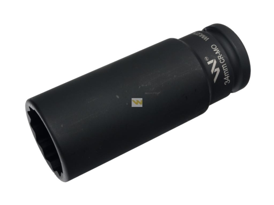Nasadka udarowa 3/4" dwunastokątna ze stali CrMo 34mm bardzo długa D120 SLIM Waryński