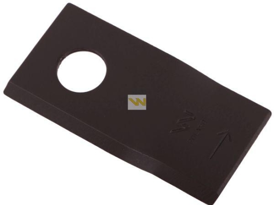 Nóż. nożyk kosiarka lewy 94x48x3mm otwór 19 zastosowanie 570409 Niemeyer Kverneland WARYŃSKI ( sprzedawane po 25 )