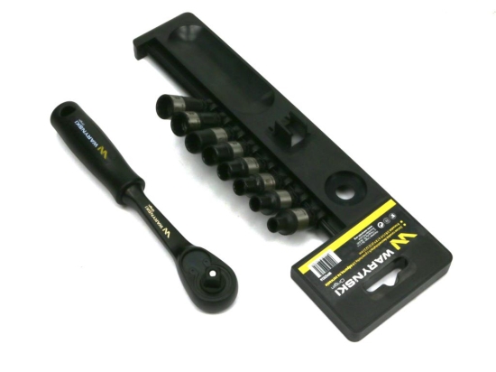 Zestaw L nasadek 3/8  6 7 8 9 10 11 12 13 mm z grzechotką  Waryński