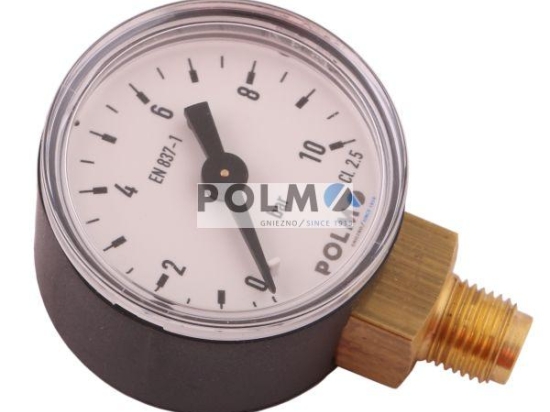 Manometr suchy M40 0-10 bar gwint M10x1 dolne przyłącze obudowa plastikowa POLMO