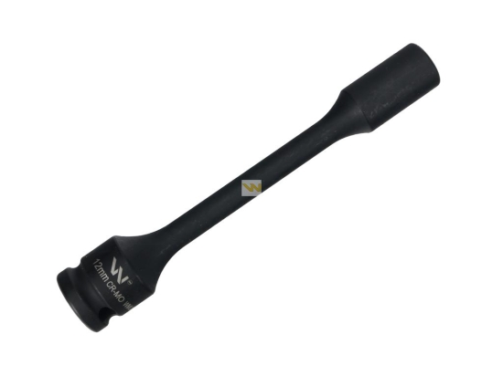 Nasadka udarowa 1/2", sześciokątna slim ze stali CrMo 12mm długość 150 mm, stosowane w mechanice do kluczy udarowych, Waryński