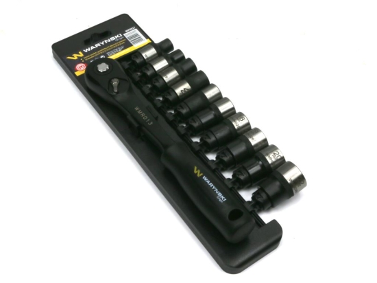 Zestaw L nasadek 1/2 z grzechotką   10 11 12 13 15 17 18 19 20 22 mm 11 el Waryński