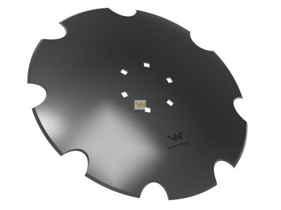 Talerz uzębiony Z-8 fi 510 mocowanie 6/120 grubość 4mm stal borowa WARYŃSKI R