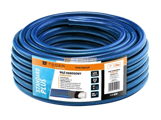 Wąż ogrodowy "STANDARD PLUS",  FI 1". 20m, Teger