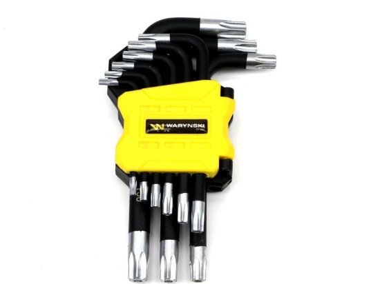Zestaw kluczy TORX T10-T50 ze stali S2 9el w uchwycie Waryński
