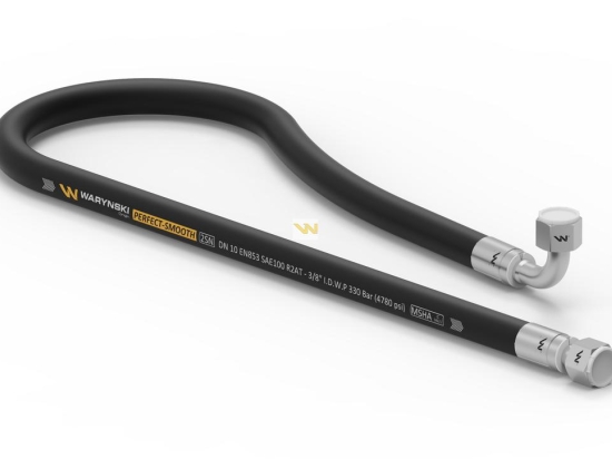 Przewód hydrauliczny gładki z uszczelnieniem - 330 bar gwint M18x1.5 prosta/90 stopni L-1500mm DN10-2SN (AK-10-1500; P11P12) 33.0MPa Waryński