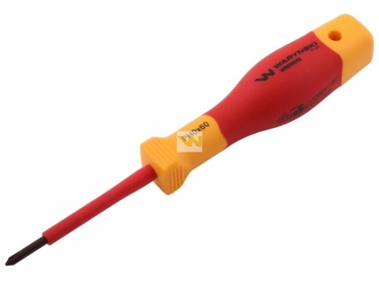 Wkrętak PH0 60 mm izolowany VDE stal S2 Waryński