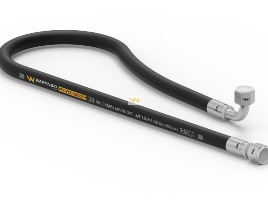 Przewód hydrauliczny gładki z uszczelnieniem - 180 bar gwint M18x1.5 prosta/90 stopni L-1250mm DN10-1SN (AK-10-1250; P11P12) 18MPa Waryński