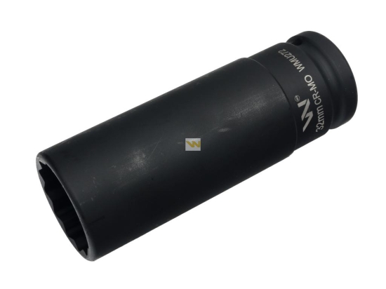 Nasadka udarowa 3/4" dwunastokątna ze stali CrMo 32mm bardzo długa D120 SLIM Waryński