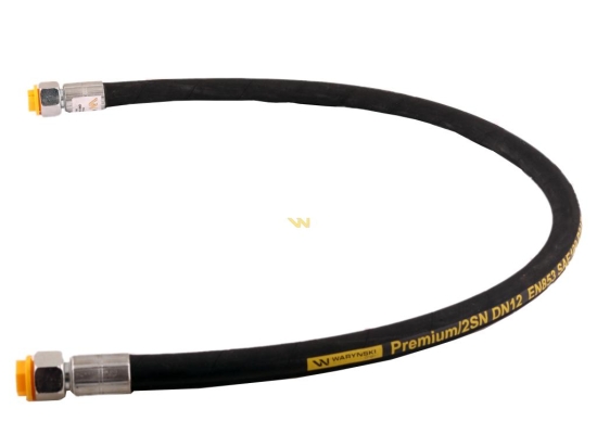Przewód hydrauliczny 275 bar gwint DKR/DKR 1/2" BSP proste L-1000mm DN12-2SN (C11C11/211/13-1000) 27.5 Mpa