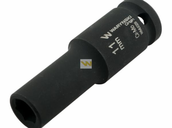 Nasadka udarowa sześciokątna długa 1/2". 11 mm. CrMo. DIN 3129. Waryński