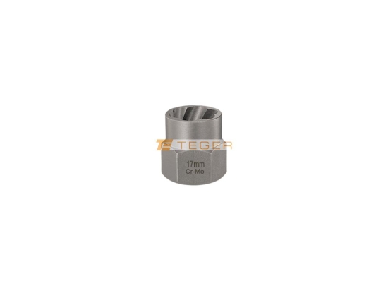 Nasadka do odkręcania uszkodzonych śrub i nakrętek, (17mm) - kute/ stal Cr-Mo, Teger