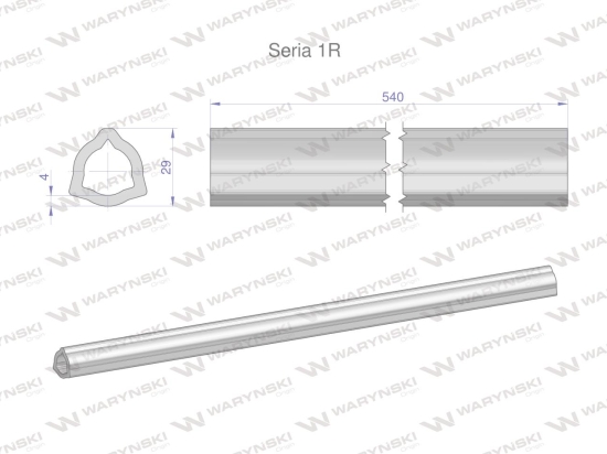 Rura wewnętrzna Seria 1R do wału 660 przegubowo-teleskopowego 29x4 mm 540 mm WARYŃSKI