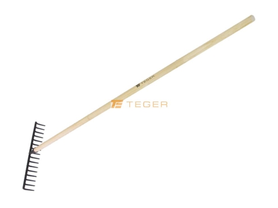 Grabie metalowe 16 zębne na drewnianym trzonku / TEGER