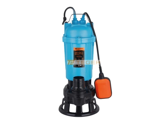 Pompa zanurzeniowa do wody brudnej i ścieków z rozdrabniaczem 1500W HEAVY DUTY, (włącznik pływakowy), TEGER