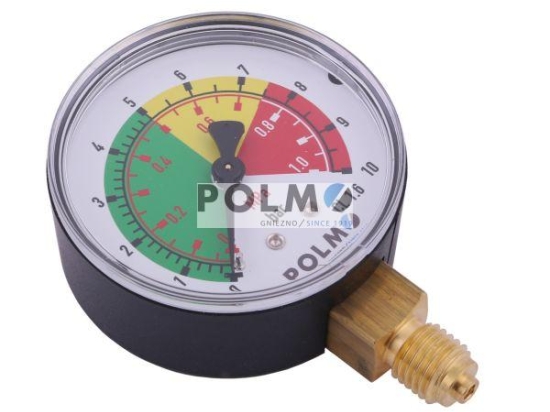 Manometr suchy M63 0-10 bar (1Mpa) gwint M12x1.5 dolne przyłącze. Opryskiwacz POLMO
