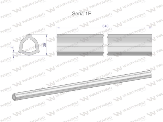 Rura wewnętrzna Seria 1R do wału 760 przegubowo-teleskopowego 29x4 mm 640 mm WARYŃSKI