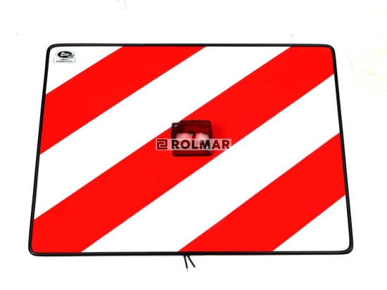 Tablica wyróżniająca odblaskowa. z lampką czerwoną LEWA 400mm/300mm. 101-04W-75