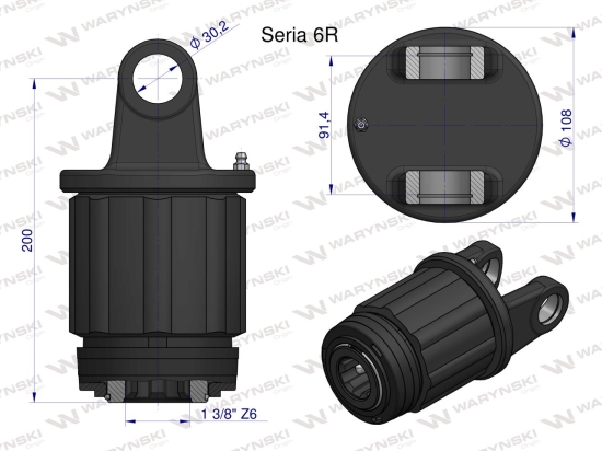 Sprzęgło zapadkowe wału Seria 6R 800 Nm - 1 3/8 Z6 WARYŃSKI