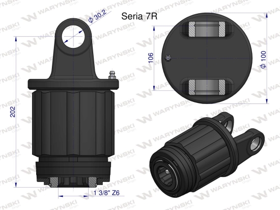 Sprzęgło zapadkowe wału Seria 7R 900 Nm - 1 3/8 Z6 WARYŃSKI