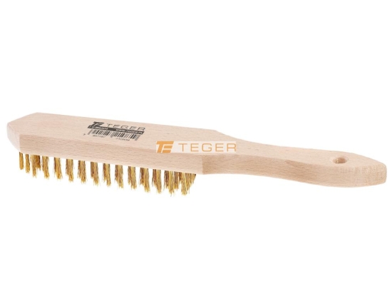Szczotka druciana do rdzy PREMIUM - drut mosiądzowany / 4 rzędowa / TEGER