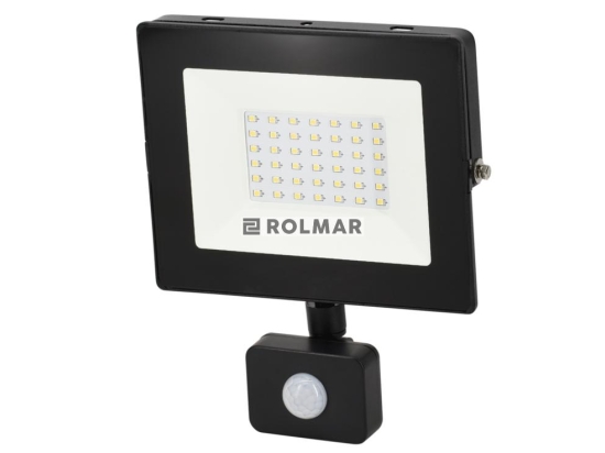 Naświetlacz, Lampa LED SMD 230V 30W 4000K 2520LM IP65 CZARNY Z CZUJNIKIEM RUCHU