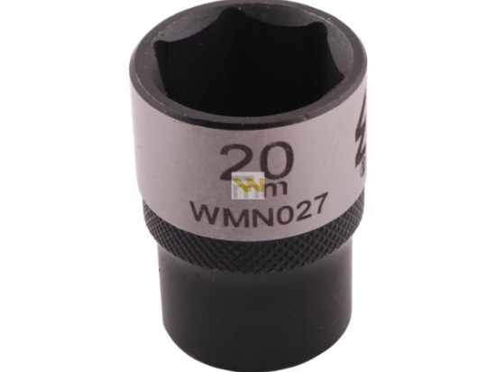 Nasadka sześciokątna 1/2". 20 mm. CrV50BV30. DIN 3124. Waryński