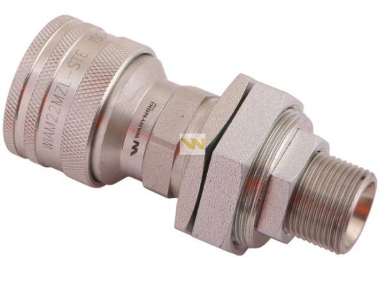 Szybkozłącze hydrauliczne gniazdo long z eliminatorem ciśnienia M22x1.5 gwint zewnętrzny EURO (504900) (9199822G/ST) (ISO 7241-A) Waryński