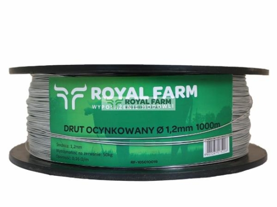 Drut (szpula) do pastucha 1000m ocynkowany fi 1.2 mm ROYAL FARM RM-105010019