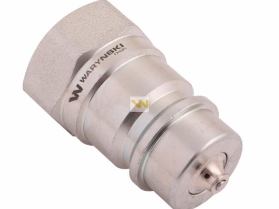 Szybkozłącze hydrauliczne wtyczka z eliminatorem ciśnienia G1/2"BSP gwint wew. ISO 7241-A Waryński