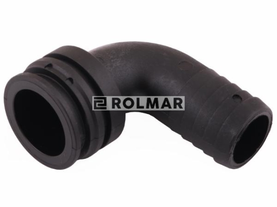 Kolanko 90 węża męskie na widełki T4 na wąż 25mm Arag