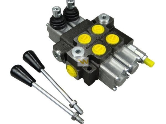 Rozdzielacz hydrauliczny 2-sekcyjny max przepływ 40L z zatrzaskami Waryński