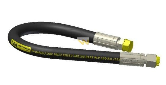 Przewód hydrauliczny gwint M22x1.5 proste L-1300mm DN12-1SN (AB-13-1300; P11P21) 16MPa Waryński