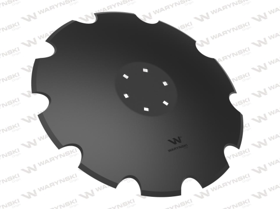 Talerz, uzębiony Z-10 fi 560 mocowanie 6/120 grubość 4,5 mm stal borowa prosta piasta, Tolmet, Waryński
