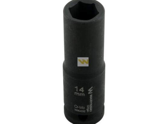 Nasadka udarowa sześciokątna długa 1/2". 14 mm. CrMo. DIN 3129. Waryński