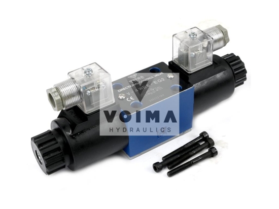Rozdzielacz (elektrozawór CETOP 3 NG6) 3-pozycyjny 50L suwak "E" (cewki x2) 12V VOIMA