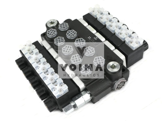 Rozdzielacz hydrauliczny 5-sekcyjny sterowany elektrycznie 12V 40L VOIMA