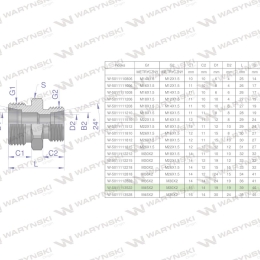 Złączka hydrauliczna redukcyjna metryczna BB M45x2 35L / M30x2 22L (XG) Waryński