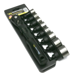 Zestaw L nasadek 1/2 z grzechotką   20 21 22 23 24 27 30 32  mm  9 el Waryński