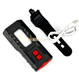 Lampa rowerowa LED przednia zdwojona z powerbankiem 4000 mAh i funkcją RED ładowana USB Teger