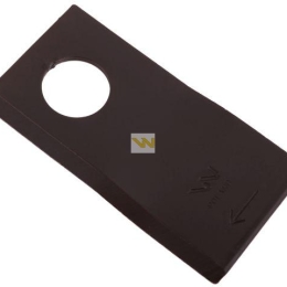Nóż. nożyk kosiarka prawy 100x48x3mm otwór 23 zastosowanie T683R Mortl WARYŃSKI ( sprzedawane po 25 )