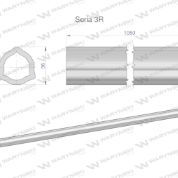 Rura wewnętrzna Seria 3R do wału 1210 przegubowo-teleskopowego 36x4.5 mm 1055 mm WARYŃSKI